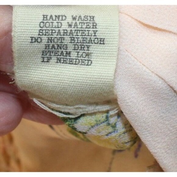 BKE NWT Womens Medium Top Floral Sheer Peach Balloon Sleeve Ruffles Cottage Core - Picture 9 of 10